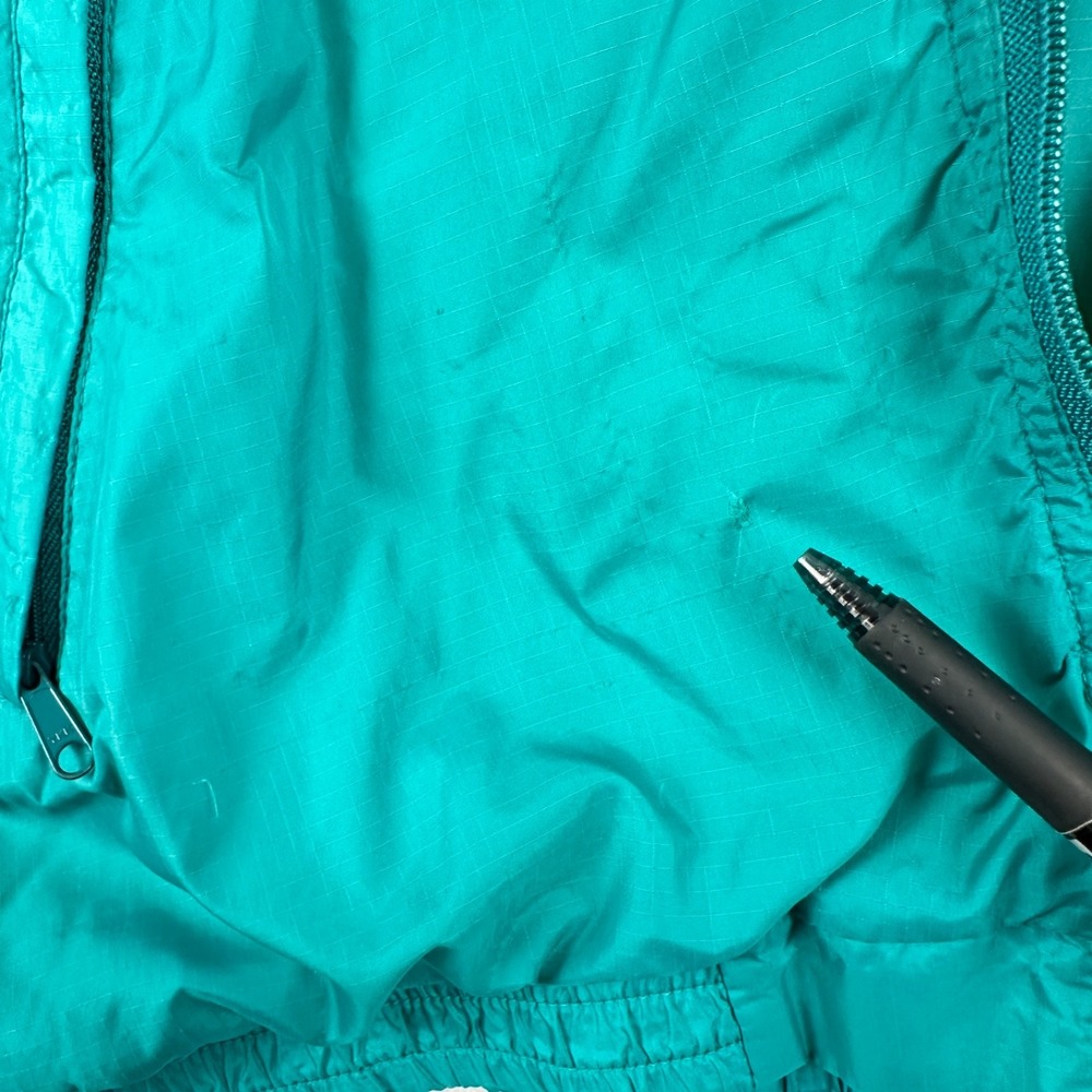 Vintage Lands End Womens M Squall Jacket Retro Teal Blue Made in U.S.A. - Picture 10 of 15